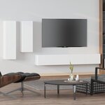 vidaXL Ensemble de meubles TV 4 Pièces Blanc Bois d'ingénierie