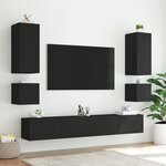 vidaXL Meubles TV muraux avec lumières LED 2 Pièces noir 40 5x35x40 cm