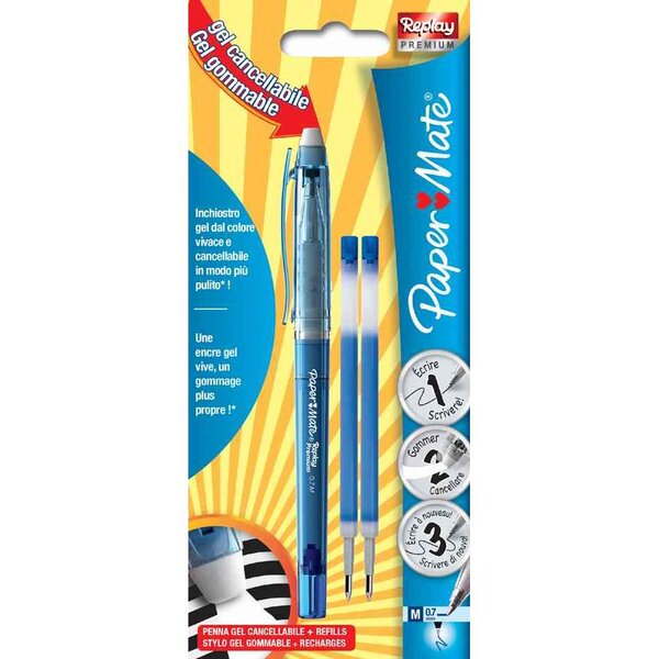Stylo roller Replay Premium  bleu  sous blister Paper Mate