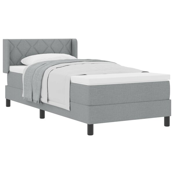 Lit à ressorts vidaXL avec matelas Gris clair 100x200 cm Tissu