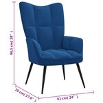 vidaXL Chaise de relaxation Bleu Velours