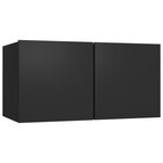 vidaXL Ensemble de meubles TV 4 Pièces Noir Bois d'ingénierie
