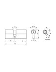 THIRARD - Cylindre STD double entrée  30 x 40 mm anti-arrachement  blanc  3 clés
