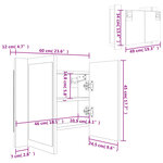 vidaXL Armoire salle de bain à miroir LED Blanc 60x12x45 cm Acrylique