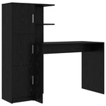 vidaXL Bureau avec rangement en chêne noir en bois d'ingénierie