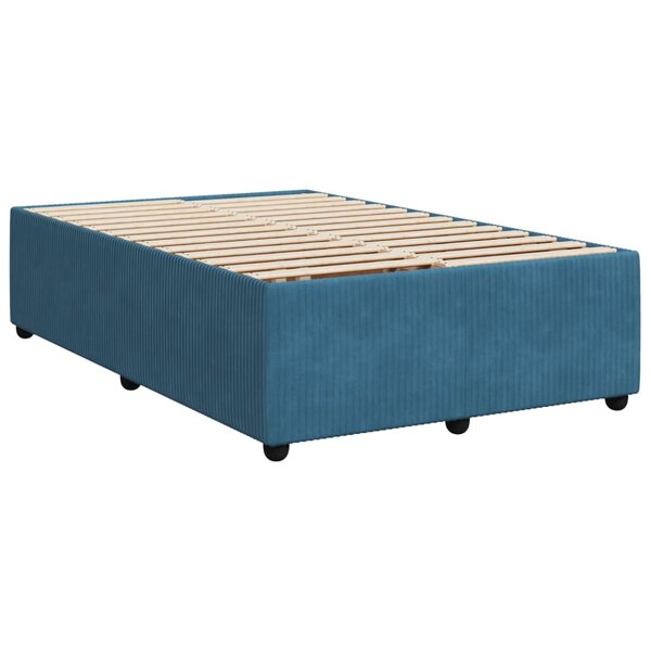 vidaXL Cadre de lit bleu 120x190 cm velours