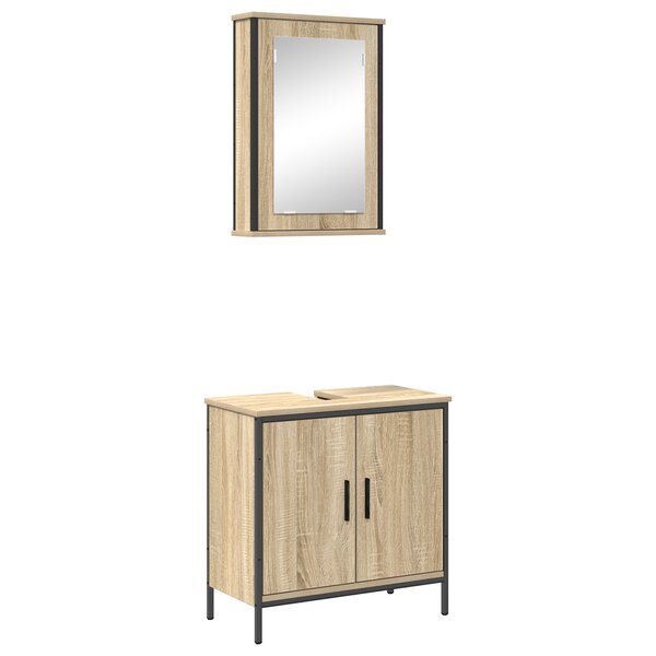 vidaXL Set de Meubles de Salle de Bain 2 Pièces Chêne Sonoma en MDF