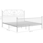 vidaXL Cadre de lit sans matelas blanc métal 180x200 cm
