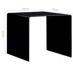 vidaXL Table basse Noir 50x50x45 cm Verre trempé