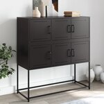 vidaXL Buffet noir 100 5x39x107 cm acier laminé à froid