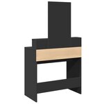 vidaXL Coiffeuse avec miroir noir 80x41x144 5 cm