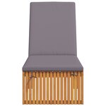 vidaXL Chaise longue avec coussin 200x55x30 cm en bois d'acacia