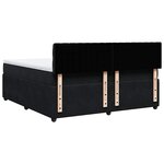 vidaXL Sommier à lattes de lit avec matelas Noir 180x200 cm Velours