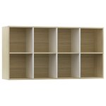 vidaXL Bibliothèque/Buffet Blanc et chêne sonoma 66x30x130cm Aggloméré
