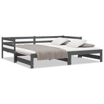 vidaXL Lit coulissant sans matelas gris 2x(90x200) cm