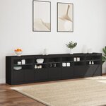 vidaXL Buffet avec lumières LED noir 283x37x67 cm
