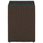 vidaXL Table d'appoint dessus verre Marron 35x35x52 cm Résine tressée