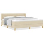 Lit Box Spring vidaXL avec Matelas Crème 180x200 cm Tissu