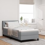 Lit à ressorts gris clair vidaXL avec matelas 90x190 cm en tissu