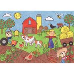 Fresque à colorier Le petit monde agricole