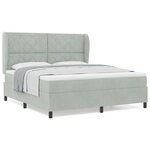 Lit Box Spring vidaXL avec Matelas Gris Clair 180x200 cm Velours