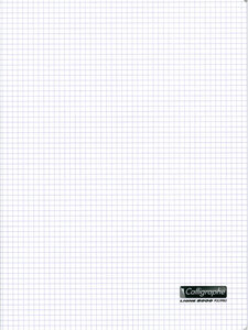 Cahier Couverture Polypro 90g 24 x 32 cm 96 p Petits carreaux 5x5 Translucide CALLIGRAPHE