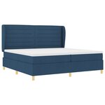 Lit à ressort vidaXL avec matelas bleu 200x200 cm en tissu
