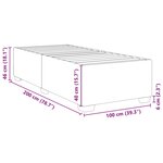 vidaXL Cadre de lit Marron foncé 100x200 cm Tissu