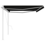 vidaXL Auvent rétractable automatique avec poteaux 5x3 m Anthracite