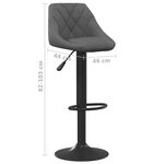 vidaXL Tabourets de bar lot de 2 gris foncé velours