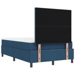 vidaXL Lit avec sommier à ressorts et matelas & banc bleu 120x200 cm tissu