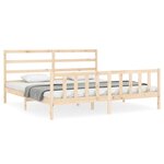 vidaXL Cadre de lit avec tête de lit 200x200 cm bois massif