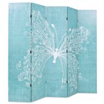vidaXL Cloison de séparation pliable 200 x 170 cm Papillon Bleu