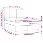 vidaXL Sommier à lattes de lit et matelas Gris clair 140x200cm Velours