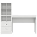 vidaXL Bureau de stockage blanc en bois