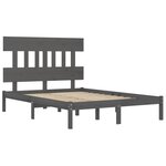 vidaXL Cadre de lit sans matelas gris 150x200 cm bois massif
