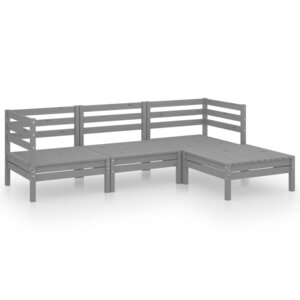 Salon de jardin meuble d'extérieur ensemble de mobilier 4 pièces bois de pin massif gris 02_0016241