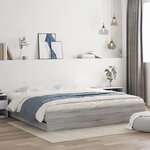 vidaXL Cadre de lit avec tiroirs sans matelas sonoma gris 180x200 cm