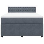 vidaXL Sommier à lattes de lit et matelas Gris foncé 140x200cm Velours