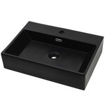 vidaXL Vasque avec trou de robinet en céramique Noir 60 5x42 5x14 5 cm