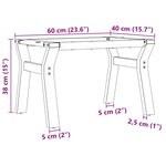 vidaXL Pieds de table basse cadre en Y 60x40x38 cm acier