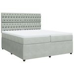 vidaXL Sommier à lattes de lit et matelas Gris clair 200x200cm Velours