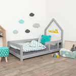 Lit cabane enfant POPPI 80 x 180 gris 1
