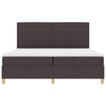 vidaXL Lit à sommier brun foncé 200 x 200 cm Tissu