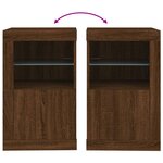 vidaXL Armoire latérale avec lumières LED chêne marron bois ingénierie