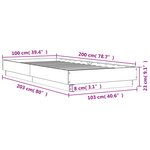 vidaXL Cadre de lit gris béton 100x200 cm bois d'ingénierie