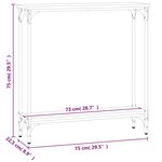 vidaXL Table console noir 75x22 5x75 cm bois d'ingénierie