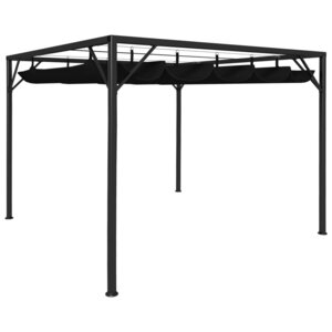 vidaXL Chapiteau de jardin avec auvent rétractable 3x3 m Anthracite