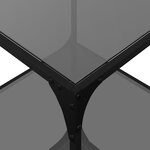 vidaXL Table basse avec dessus en verre noir 50x50x40 cm acier