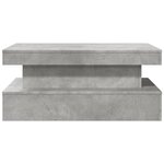 vidaXL Table basse avec lumières LED gris béton 90x50x40 cm